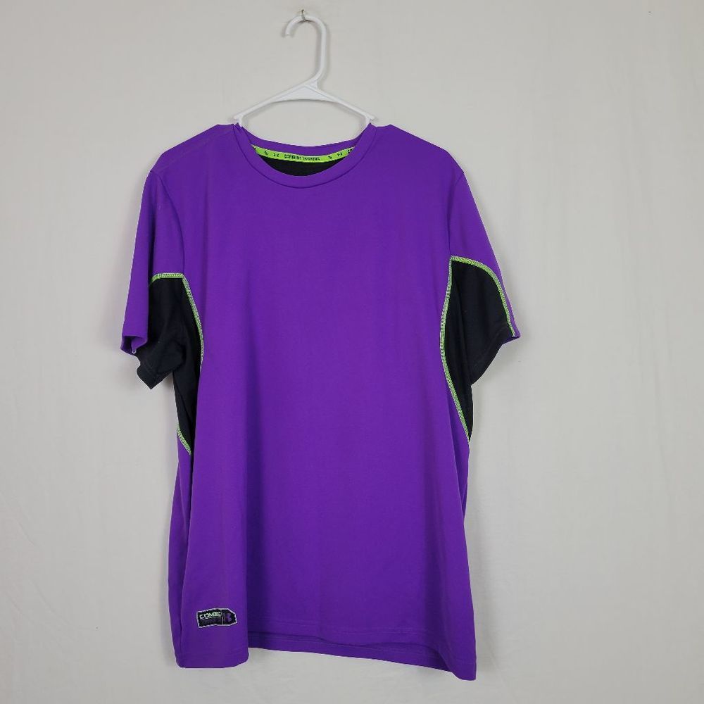Under Armor Men's Pullover Loose Fit Shirt Size Large Combine Heat Gear Purple.